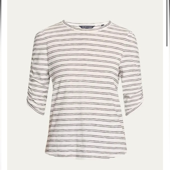 VERONICA BEARD
Waldorf Stripe Ruched-Sleeve Tee - Picture 4 of 6